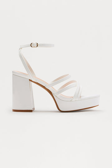 Being Pretty Platform Heeled Sandals - White