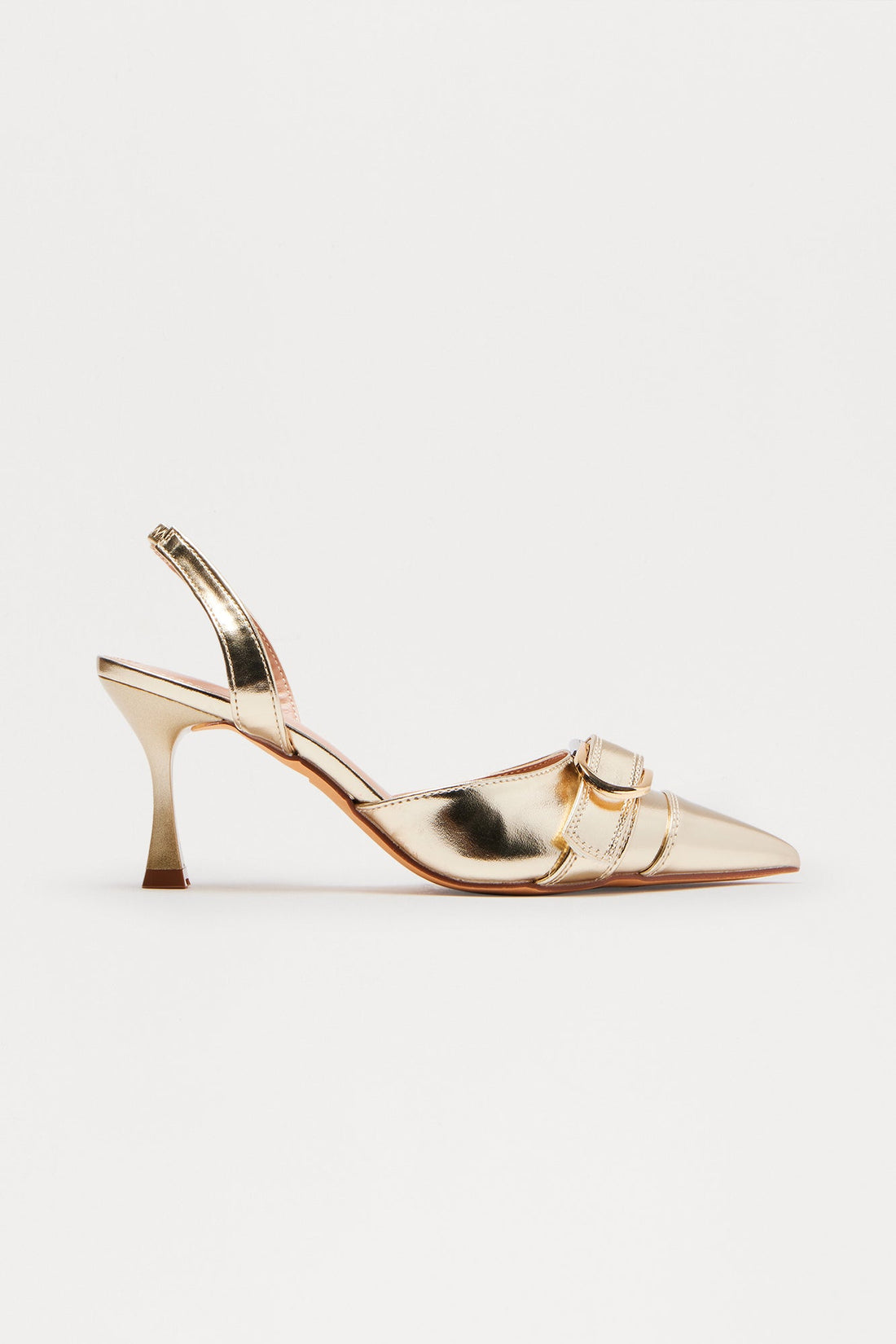 Alexa Buckle Slingback Pumps - Gold
