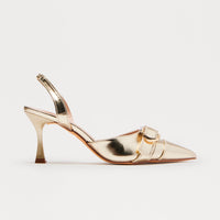 Alexa Buckle Slingback Pumps - Gold
