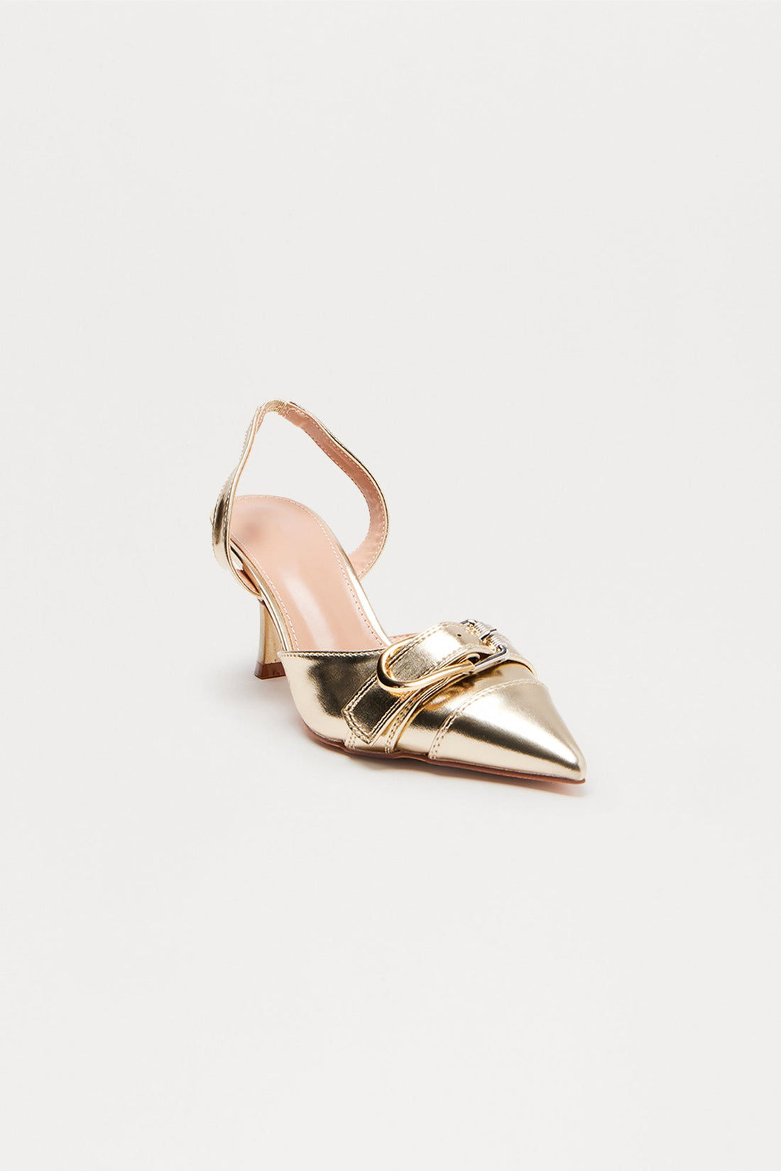 Alexa Buckle Slingback Pumps - Gold