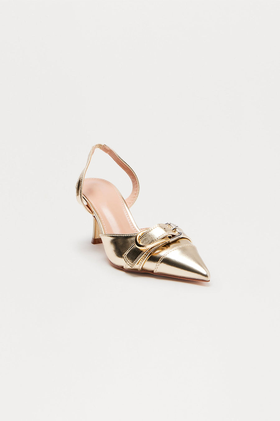 Alexa Buckle Slingback Pumps - Gold