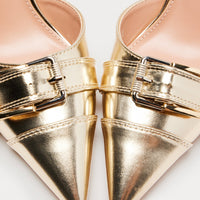 Alexa Buckle Slingback Pumps - Gold