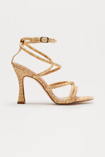 Ainsley Ankle Strap Heels - Natural