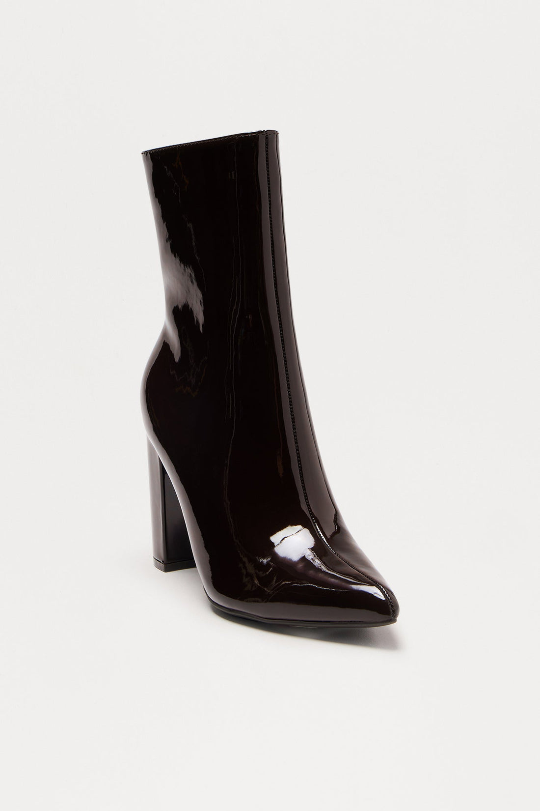 Be Yourself Block Heel Booties - Brown