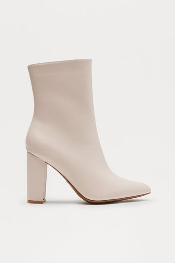 Be Yourself Block Heel Booties - Sand