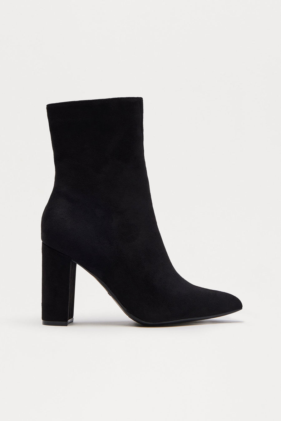 Be Yourself Block Heel Booties - Black/Black