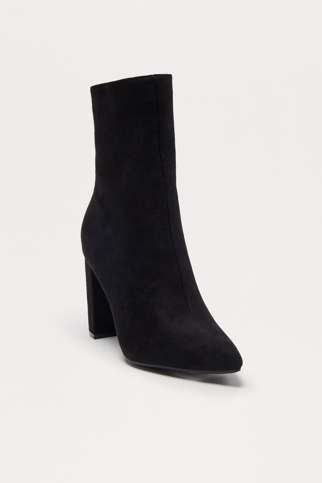Be Yourself Block Heel Booties - Black/Black