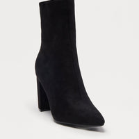 Be Yourself Block Heel Booties - Black/Black
