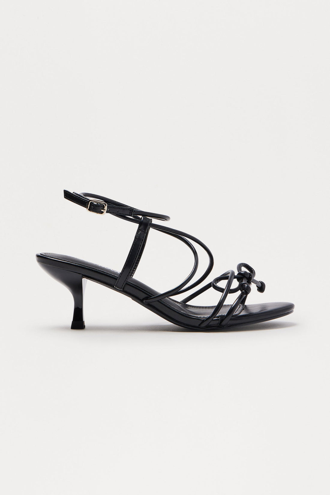 Bexie Bow Ankle Strap Heels - Black
