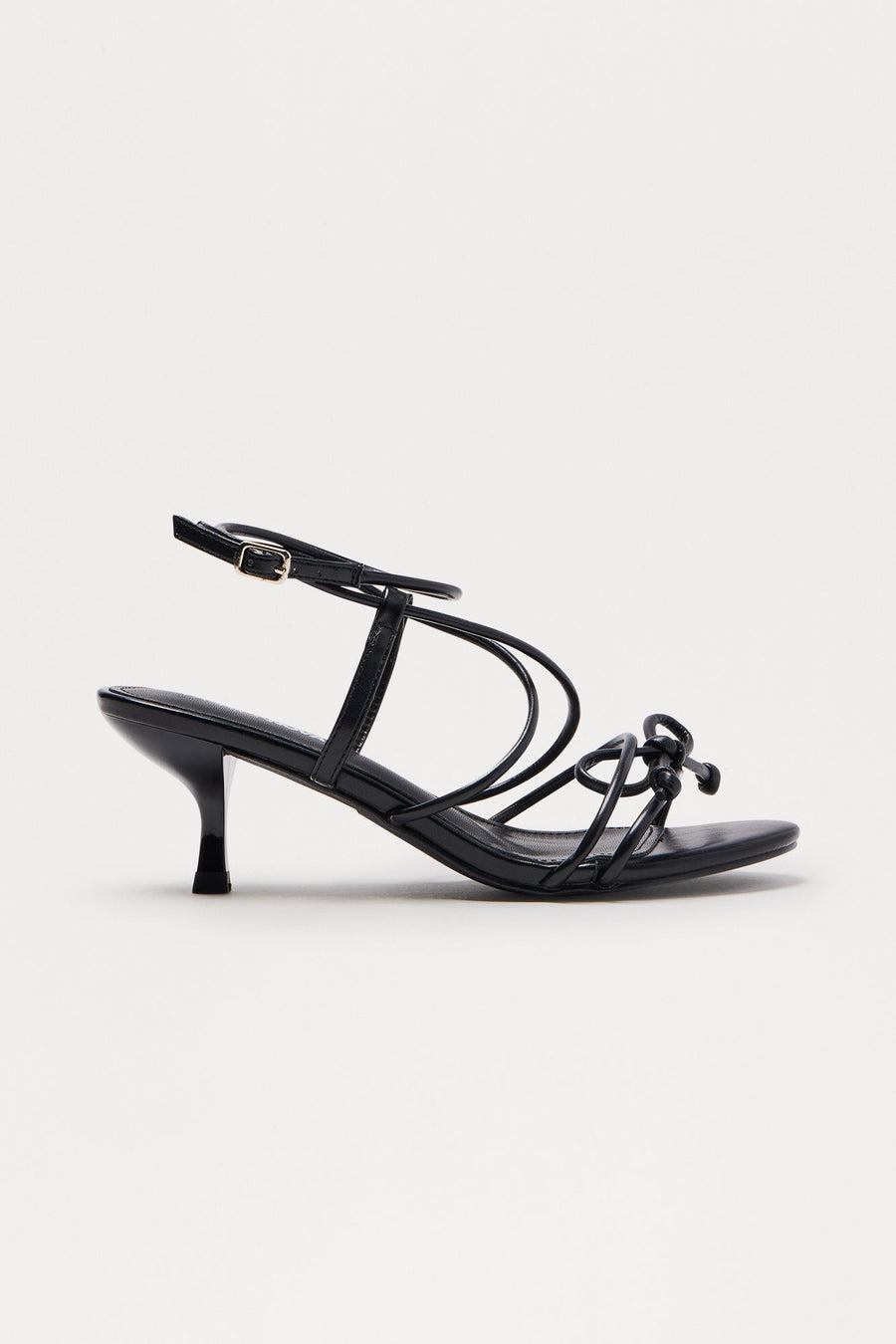 Bexie Bow Ankle Strap Heels - Black
