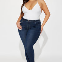 Look At My Curves Booty Lifter Skinny Jean - Dark Wash