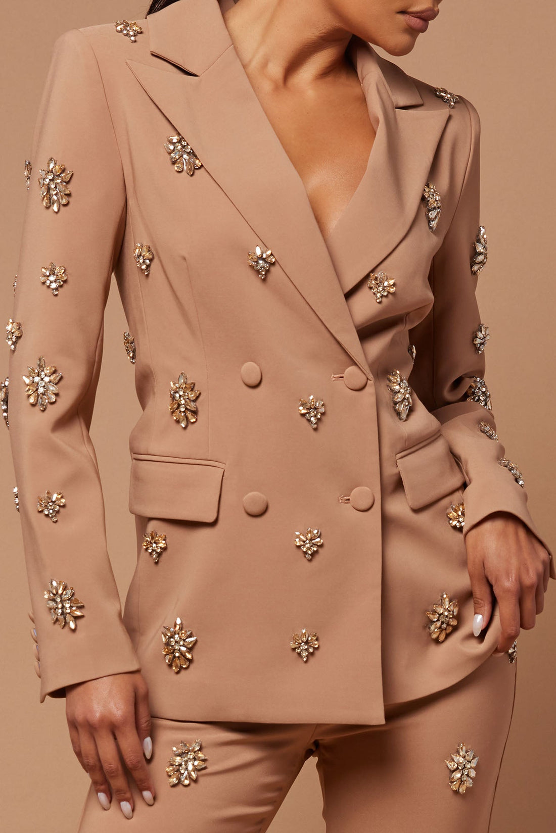 Verona Embellished Jacket - Mocha