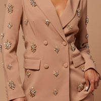 Verona Embellished Jacket - Mocha