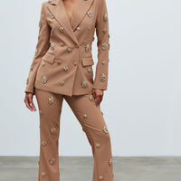 Verona Embellished Jacket - Mocha