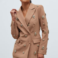 Verona Embellished Jacket - Mocha