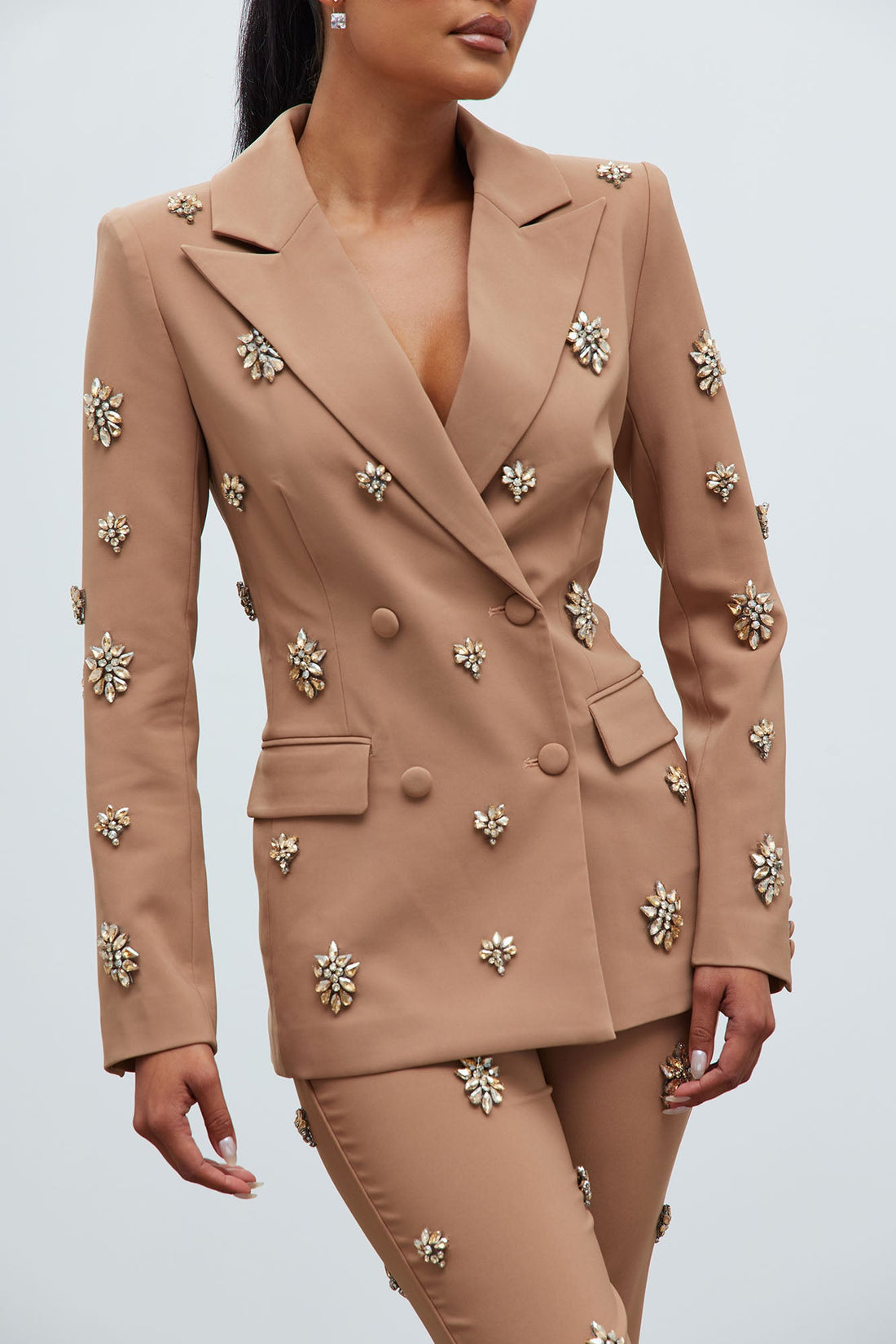 Verona Embellished Jacket - Mocha