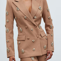 Verona Embellished Jacket - Mocha