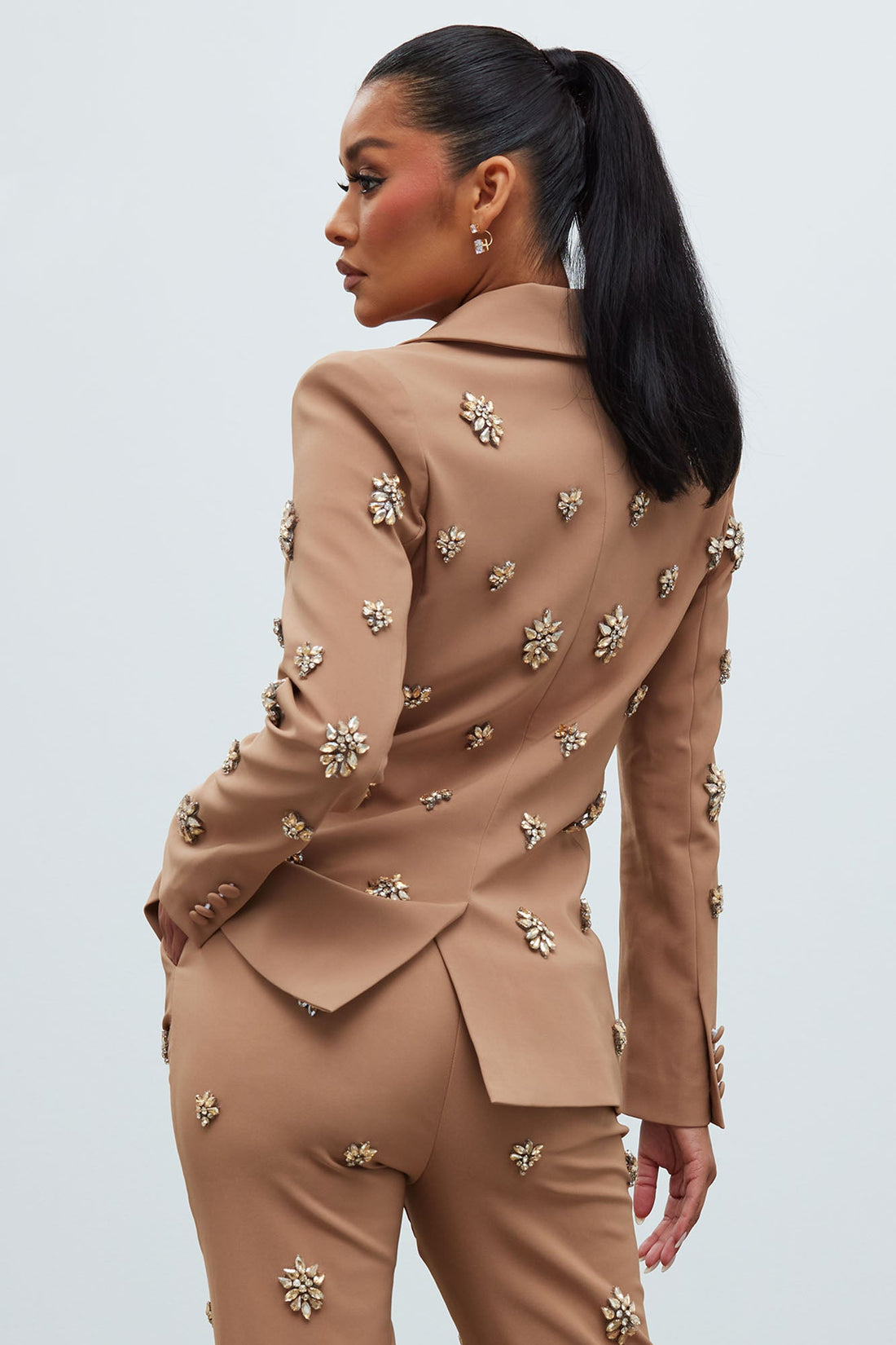 Verona Embellished Jacket - Mocha