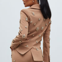 Verona Embellished Jacket - Mocha