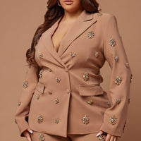 Verona Embellished Jacket - Mocha