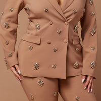 Verona Embellished Jacket - Mocha