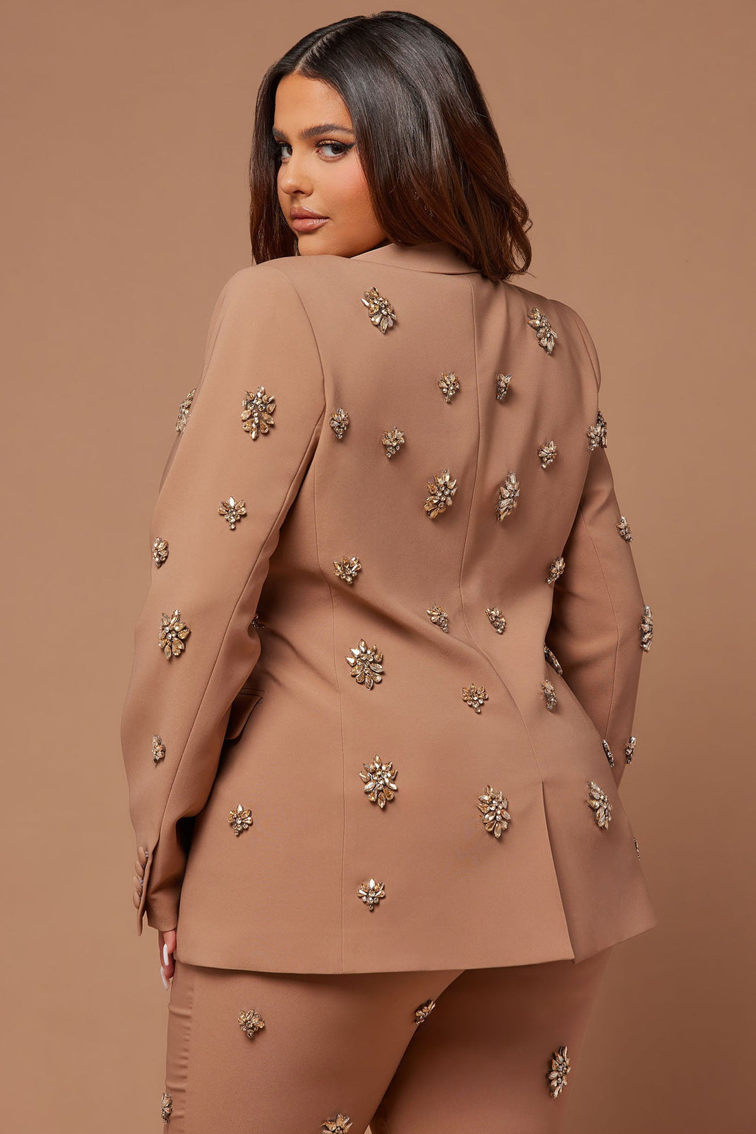 Verona Embellished Jacket - Mocha