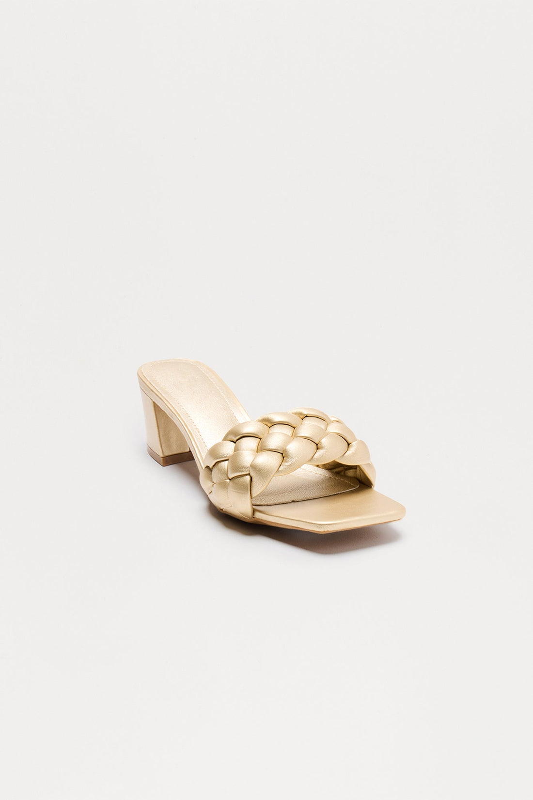 Aya Braided Strap Mules - Gold