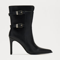 Addison Buckle Booties - Black