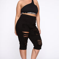 Live In My Skinny Denim Capri Jeans - Black