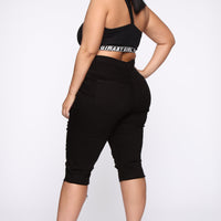 Live In My Skinny Denim Capri Jeans - Black