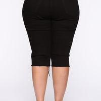 Live In My Skinny Denim Capri Jeans - Black