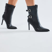 Addison Buckle Booties - Black