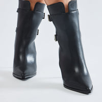 Addison Buckle Booties - Black