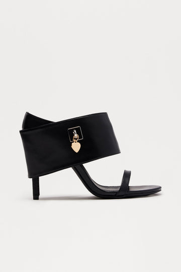 Arya Faux Leather Stiletto Heels  - Black