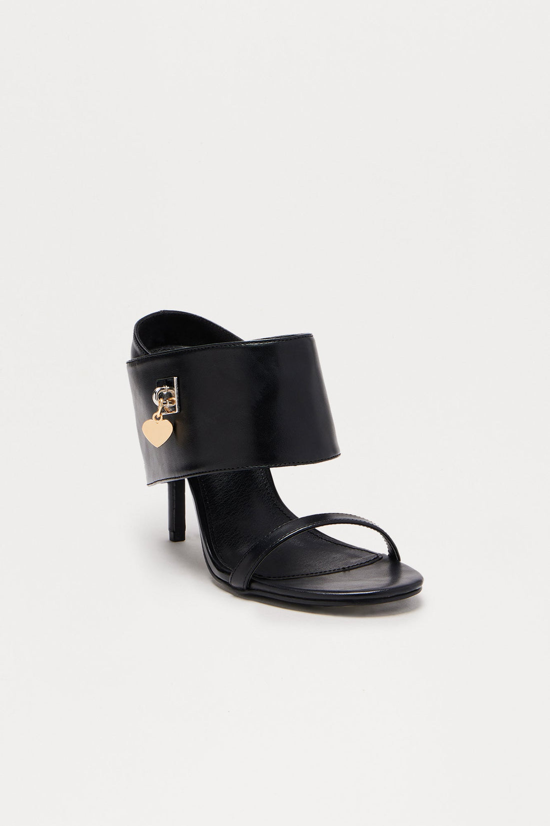 Arya Faux Leather Stiletto Heels  - Black