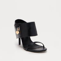 Arya Faux Leather Stiletto Heels  - Black