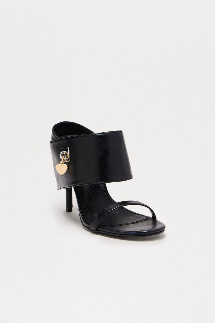 Arya Faux Leather Stiletto Heels  - Black