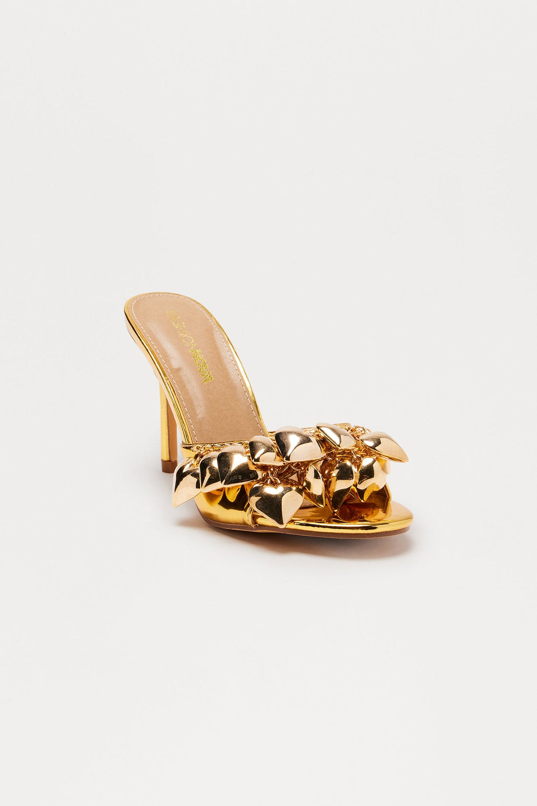 Baby Hearts Stiletto Heels - Gold