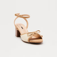 Align Bow Ankle Strap Heels - Natural