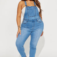 Always Petty Skinny Stretch Denim Overalls - Light Wash