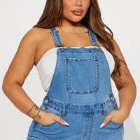 Always Petty Skinny Stretch Denim Overalls - Light Wash
