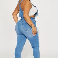 Always Petty Skinny Stretch Denim Overalls - Light Wash
