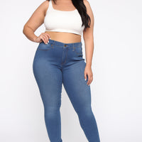 Flex Game Strong Mid Rise Skinny Jeans - Medium Blue Wash