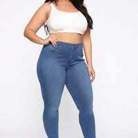 Flex Game Strong Mid Rise Skinny Jeans - Medium Blue Wash