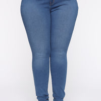 Flex Game Strong Mid Rise Skinny Jeans - Medium Blue Wash