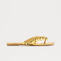Adore Heart Flip Flops - Gold