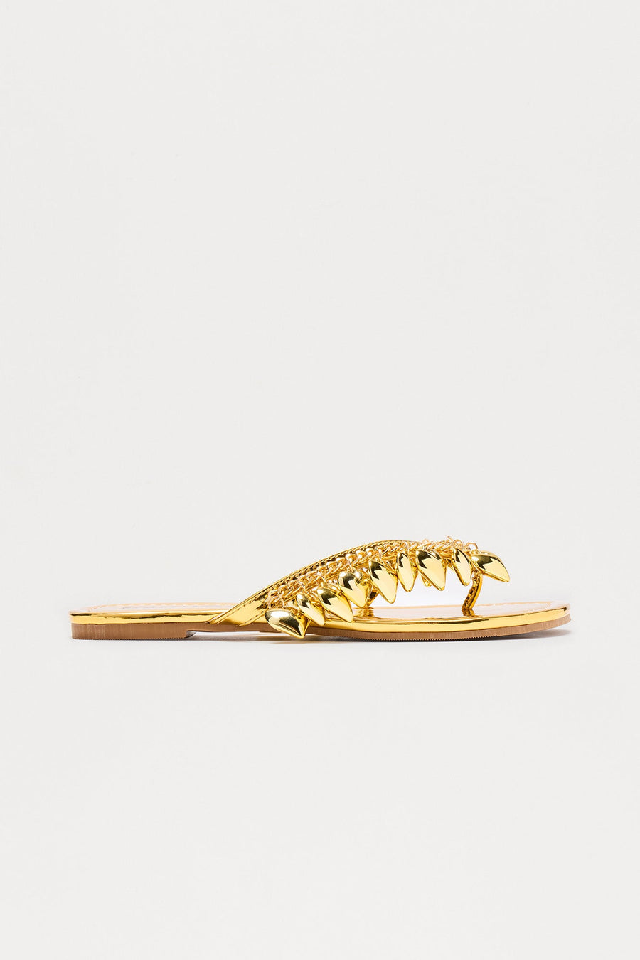 Adore Heart Flip Flops - Gold