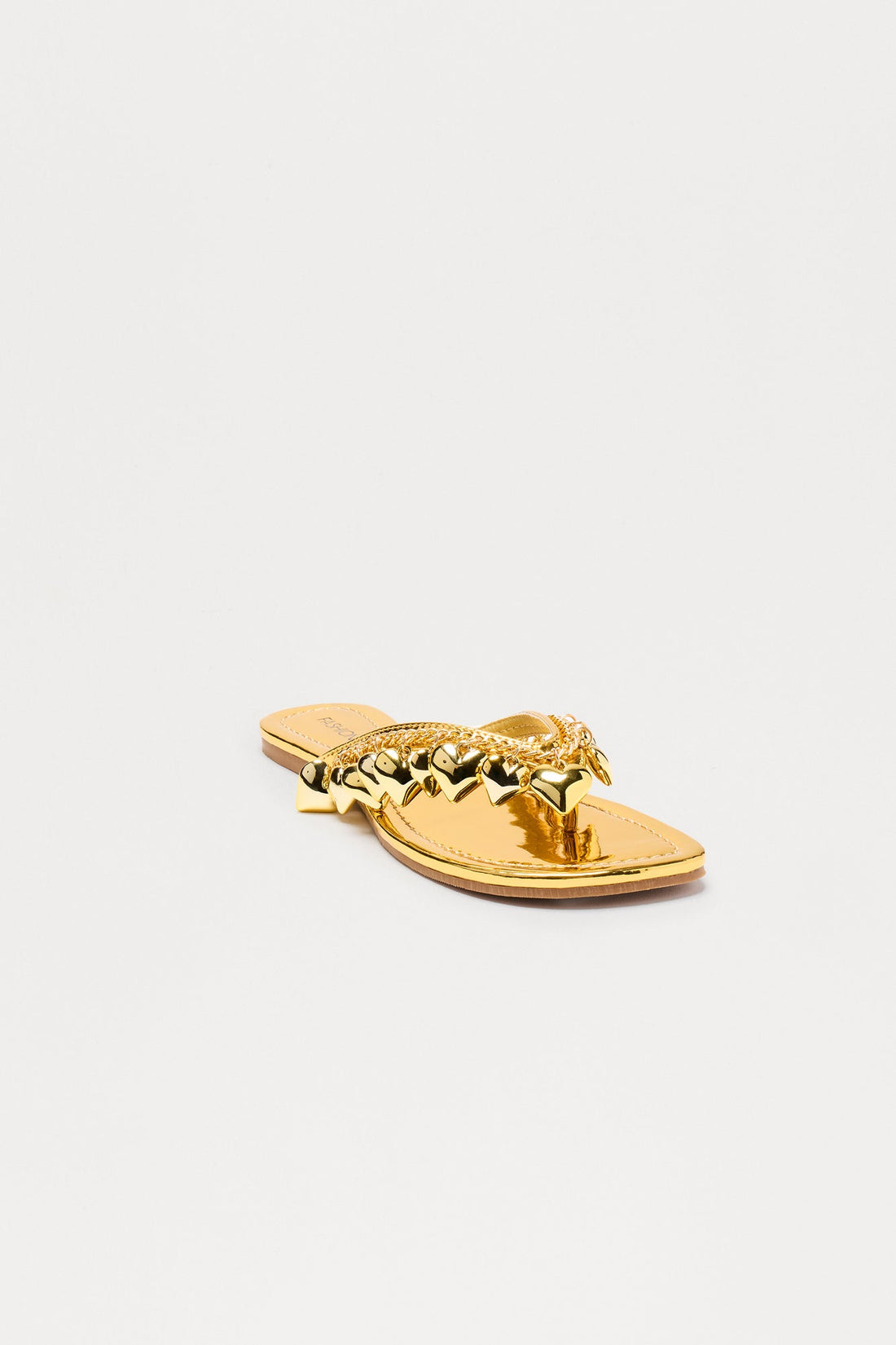 Adore Heart Flip Flops - Gold