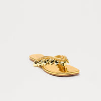 Adore Heart Flip Flops - Gold