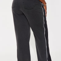 Zip It Up Straight Leg Jeans - Black